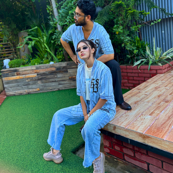 Sky Blue Baseball Jersey – Premium Streetwear by Veez Collection