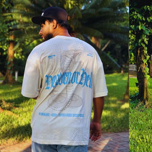 Men’s Black Oversized Drop Shoulder T-Shirt: Black Elegance with Full DFT Printing