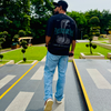 Men’s Black Oversized Drop Shoulder T-Shirt: Black Elegance with Full DFT Printing